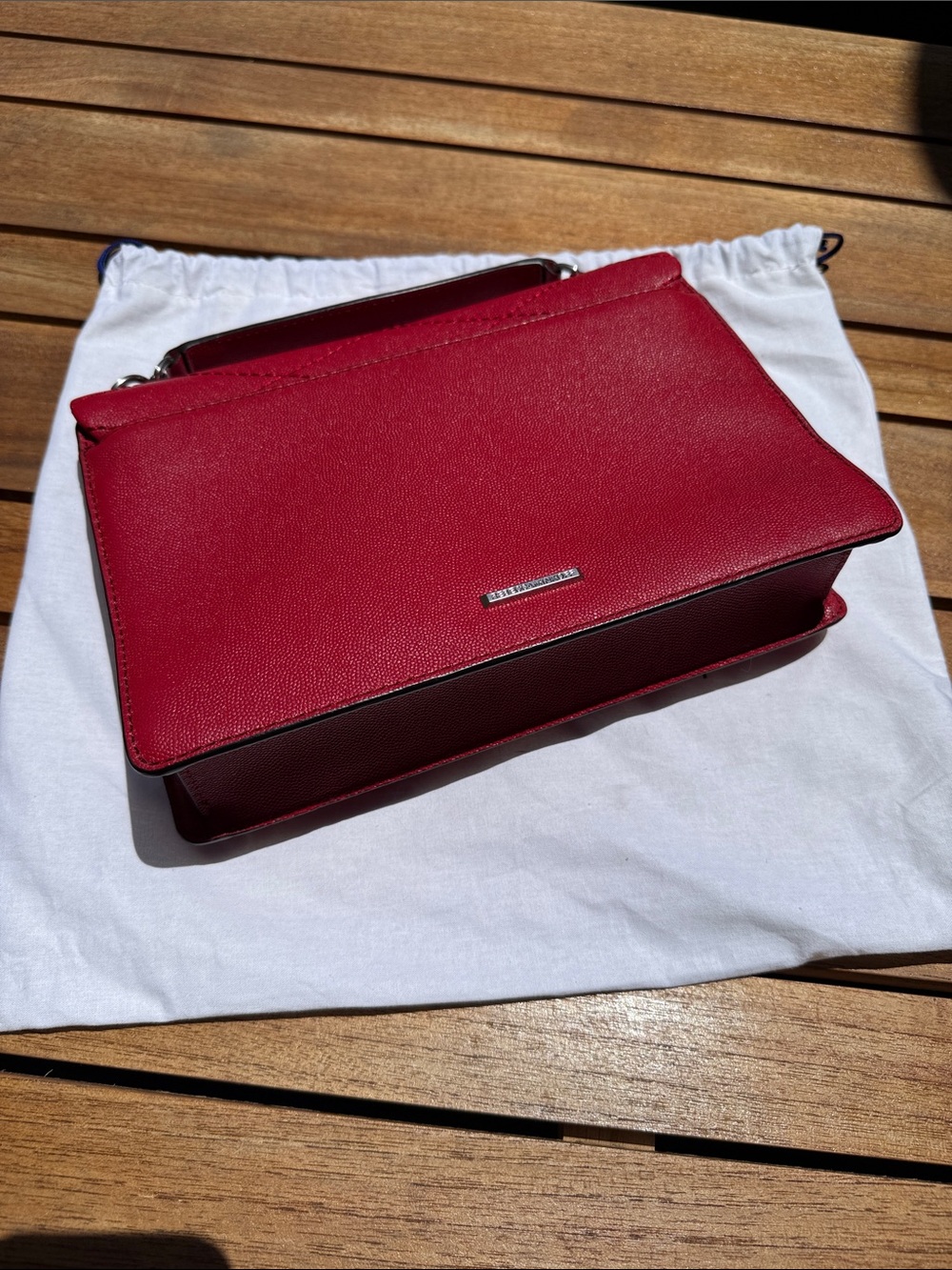 Rebecca Minkoff Red Quilted Pebbled Leather Je T’aime Handbag - Picture 4 of 13